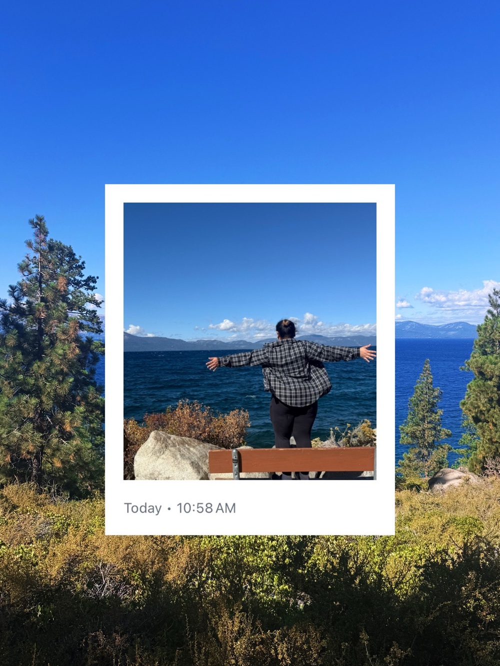 Framed Lake View Wall Art Print - Blue